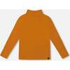 Super Soft Ribbed Mock Neck Top, Golden Yellow - Shirts - 1 - thumbnail