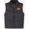 Quilted Mid-Season Sleeveless Vest, Black - Vests - 1 - thumbnail