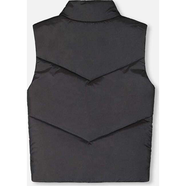 Quilted Mid-Season Sleeveless Vest, Black - Vests - 4