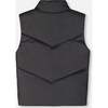 Quilted Mid-Season Sleeveless Vest, Black - Vests - 4