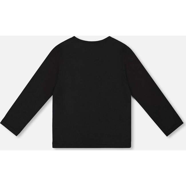 Organic Cotton Long Sleeve T-Shirt with Heart, Black - T-Shirts - 3