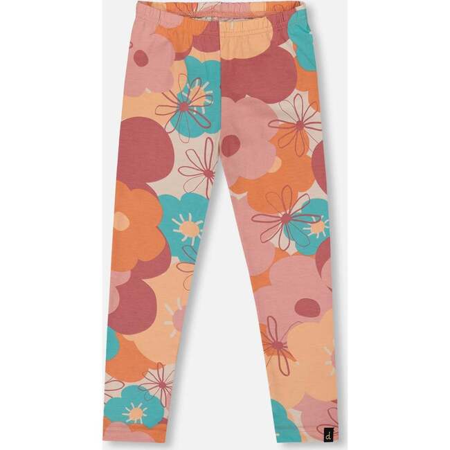 Organic Cotton Jersey Leggings With, Coral Flowers