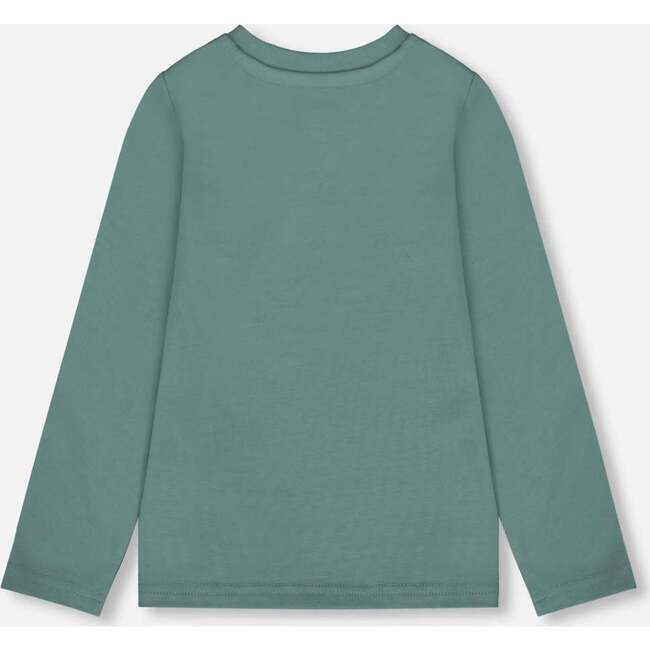 Organic Cotton T-Shirt with Cat, Sage - T-Shirts - 3