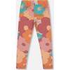 Organic Cotton Jersey Leggings With, Coral Flowers - Leggings - 3