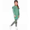 Knitted Dress with Ruffles and Floral Embroidery, Sage Green - Dresses - 2