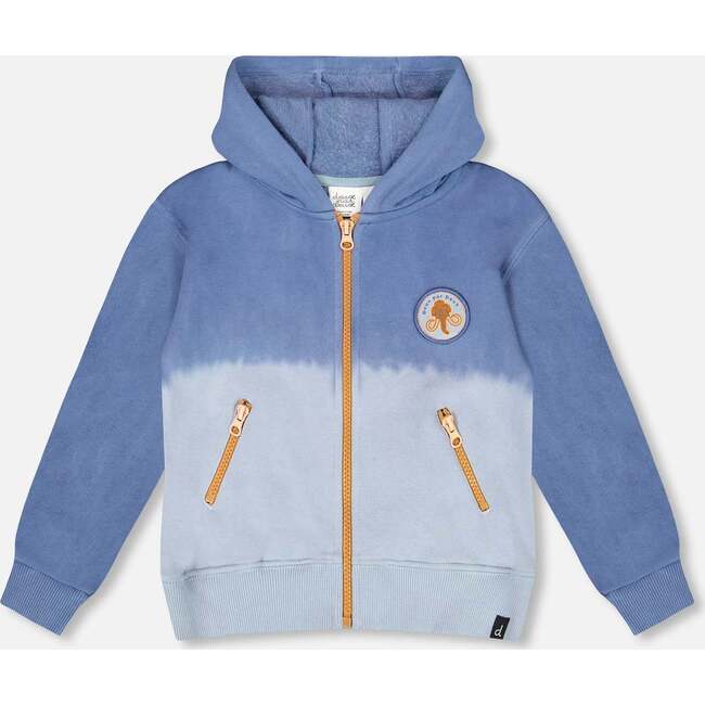 Full Zip Hooded Fleece Jacket, Blue