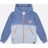 Full Zip Hooded Fleece Jacket, Blue - Sweatshirts - 1 - thumbnail