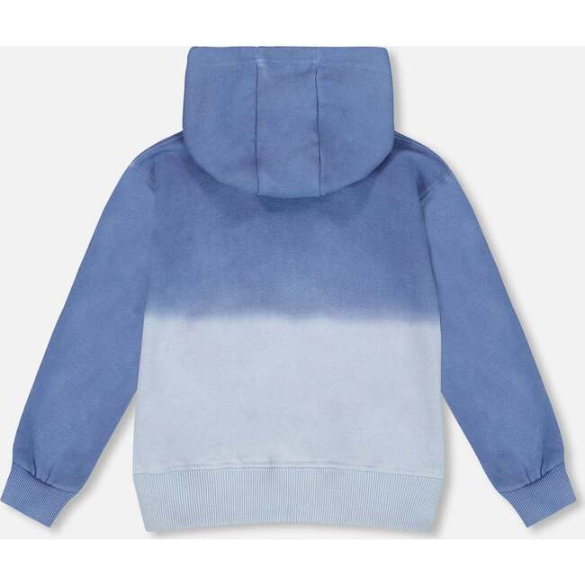 Full Zip Hooded Fleece Jacket, Blue - Sweatshirts - 2