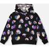Fleece Hoodie, Black and Multicolor - Sweatshirts - 1 - thumbnail