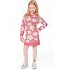 Knitted Dress with Flower Jacquard, Old Pink and Beige - Dresses - 2