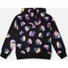 Fleece Hoodie, Black and Multicolor - Sweatshirts - 3