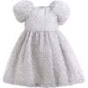 Textured Empire Dress, Gray - Dresses - 1 - thumbnail