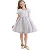 Textured Empire Dress, Gray - Dresses - 2