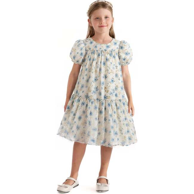 Vienna Floral Dress, Blue - Dresses - 2
