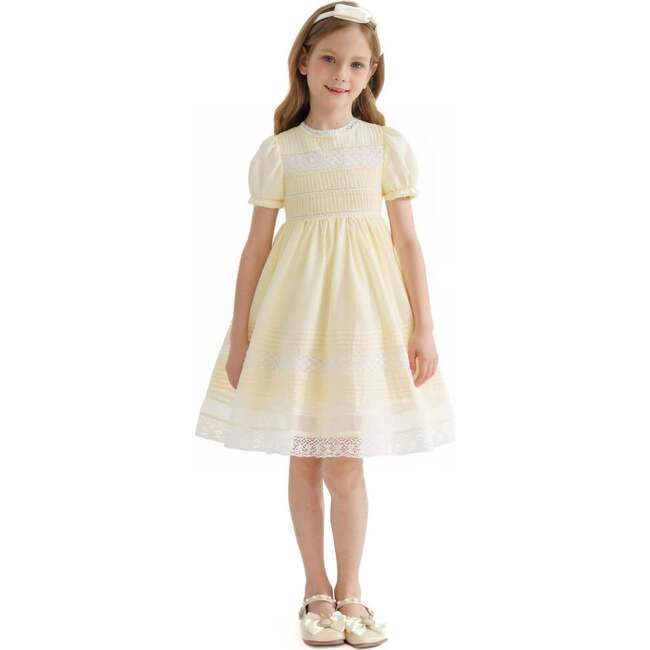 London Pleated Dress, Cream - Dresses - 2