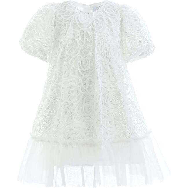 Embroidered Tulle Milan Dress, White