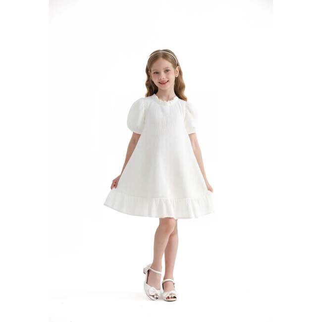 Boho Halter Dress, White - Dresses - 2