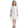 Embroidered Tulle Milan Dress, White - Dresses - 3