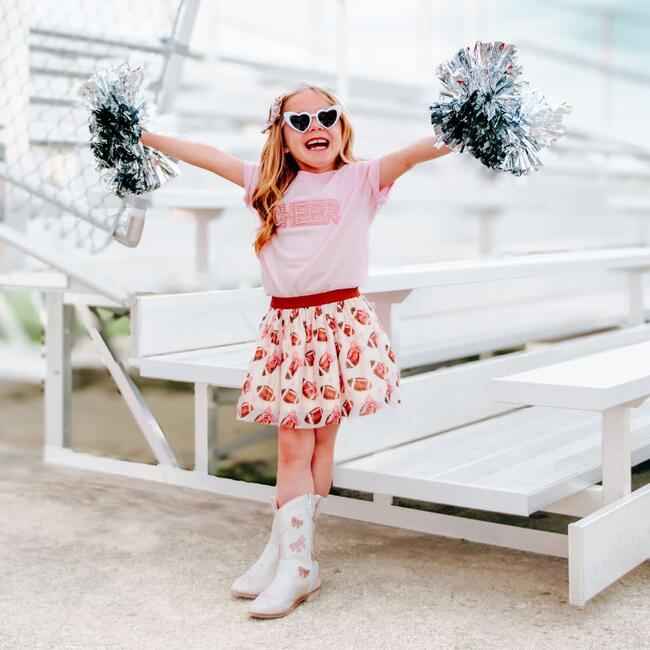 Cheer Pearl Patch Short Sleeve T-Shirt, Ballet - T-Shirts - 4