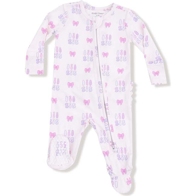 2 Way Zipper Ruffle Back Footie, Lil Sis