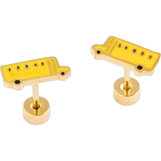 School Bus Stud Earrings, Yellow