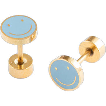 Smile Stud Earring, Blue