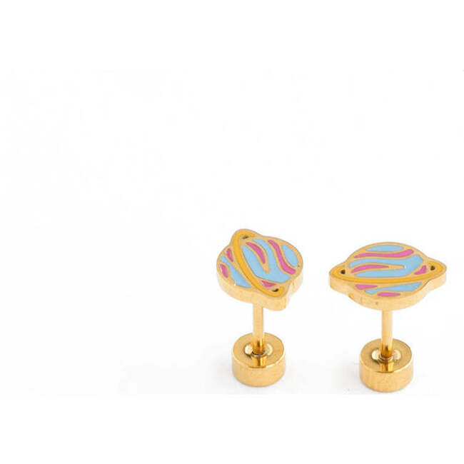 Planet Stud Earrings, Blue