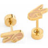 Peace Stud Earrings, Gold - Earrings - 4