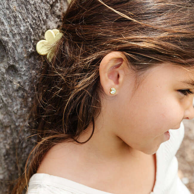 Paint Palette Stud Earrings, White - Earrings - 2