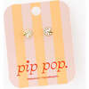Paint Palette Stud Earrings, White - Earrings - 3