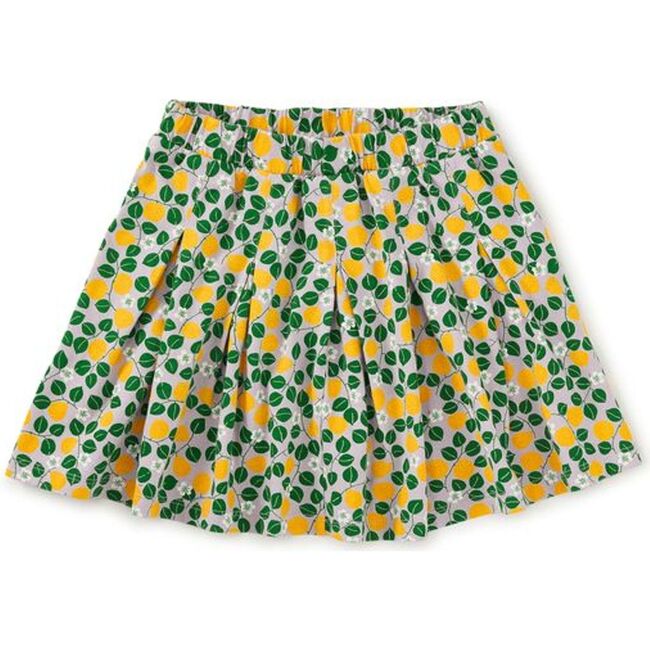 Pleated Jersey Skirt, Asian Pear & Blossoms