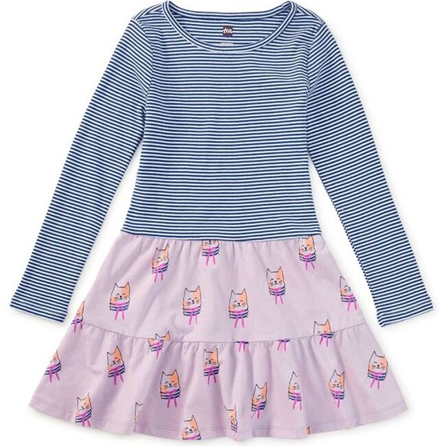 Tiered Skirted Twirl Dress, Bow Tie Cats