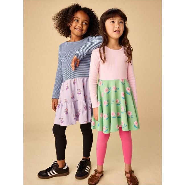 Tiered Skirted Twirl Dress, Bow Tie Cats - Dresses - 2