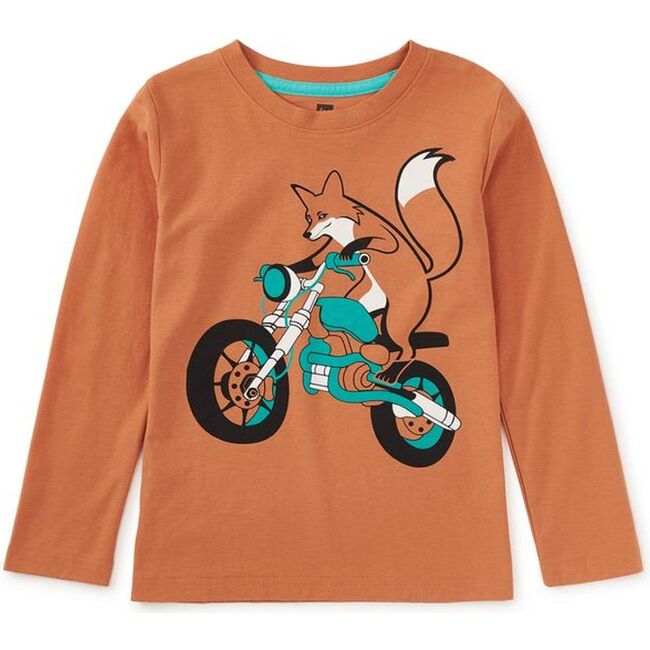 Motor Bike Fox Graphic Tee, Raw Sienna