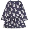 Long Sleeve Pocket Dress, Rice Ball Dot Bunny - Dresses - 1 - thumbnail