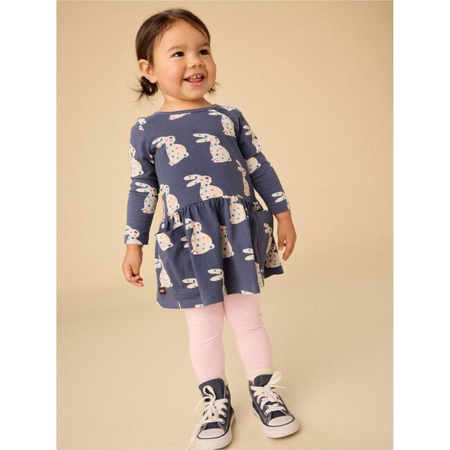 Long Sleeve Pocket Dress, Rice Ball Dot Bunny - Dresses - 2