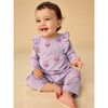 Ruffle Shoulder Baby Romper, Bow Tie Cats - Rompers - 2