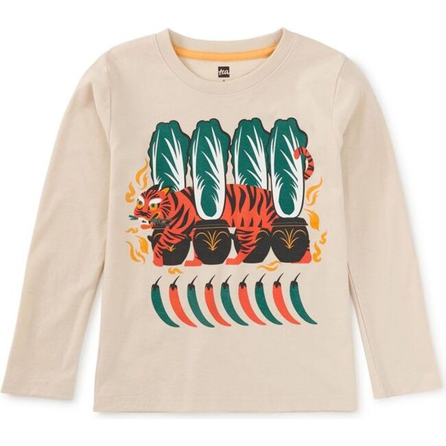 Kimchi Tiger Graphic Tee, Almond - T-Shirts - 2