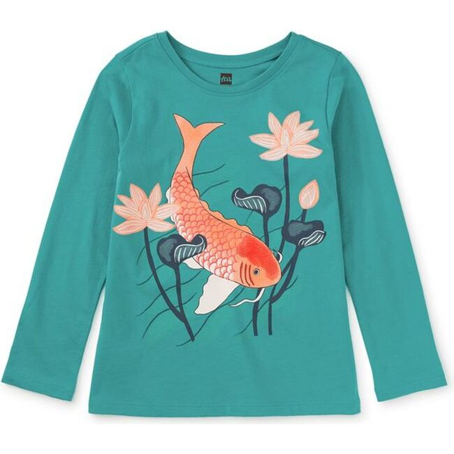 Carp and Lotus Graphic Tee, GLAZE BLUE