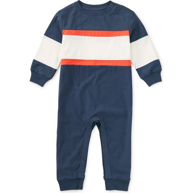 Colorblock Rugby Baby Romper, NAVAL BLUE