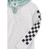 Checker Sleeves Happy Hoodie, LIGHT GREY HEATHER - Sweatshirts - 2