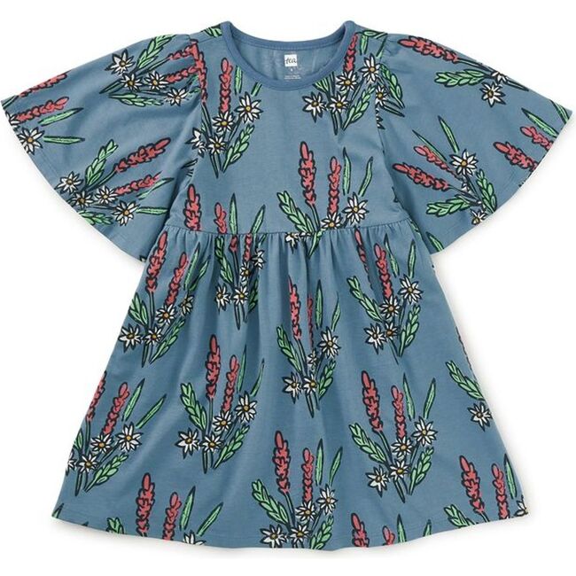 Butterfly Sleeve Dress, Block Print Floral
