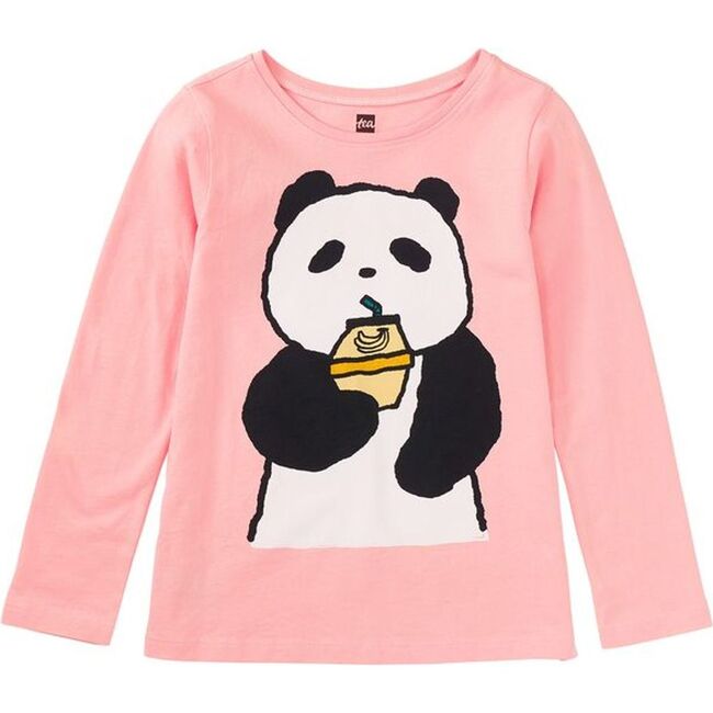 Banana Milk Panda Graphic Tee, Cherry Blossom