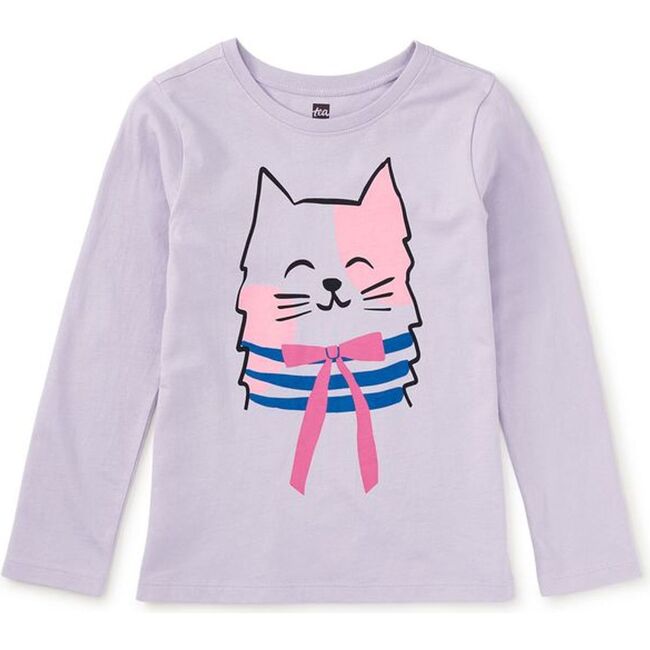 Bowtie Kitty Graphic Tee, Soft Wisteria
