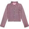 Manning Jacket Girls, Pink Houndstooth - Jackets - 1 - thumbnail