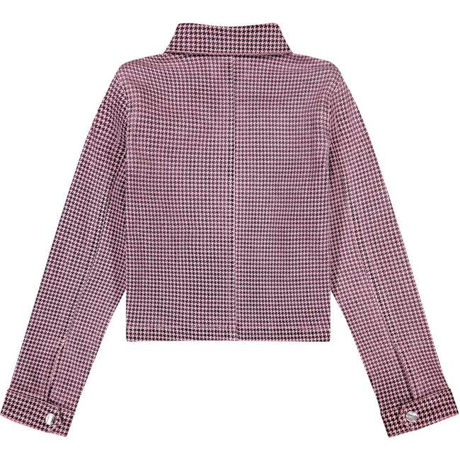 Manning Jacket Girls, Pink Houndstooth - Jackets - 2