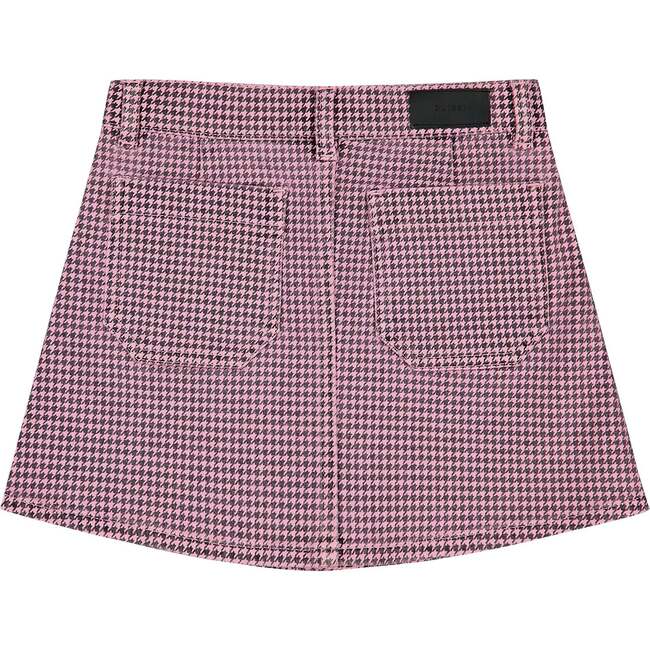 Jenny Mini Skirt Toddler Girls, Pink Houndstooth - Skirts - 2