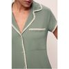 Frida TENCEL Modal Shortie Short PJ Set, EUCALYPTUS/IVORY - Pajamas - 2