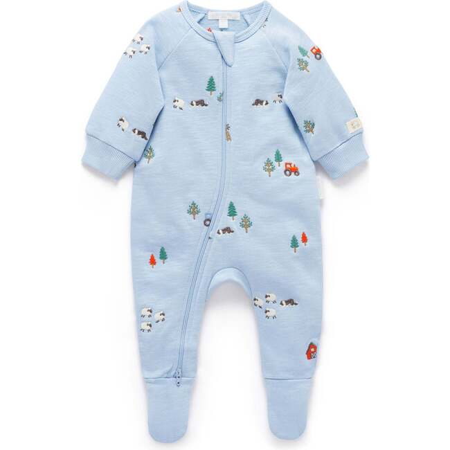 Embroidered Fleece Growsuit Herding Sheep Broderie