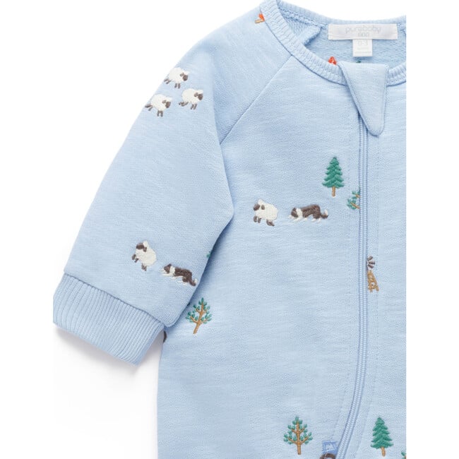 Embroidered Fleece Growsuit Herding Sheep Broderie